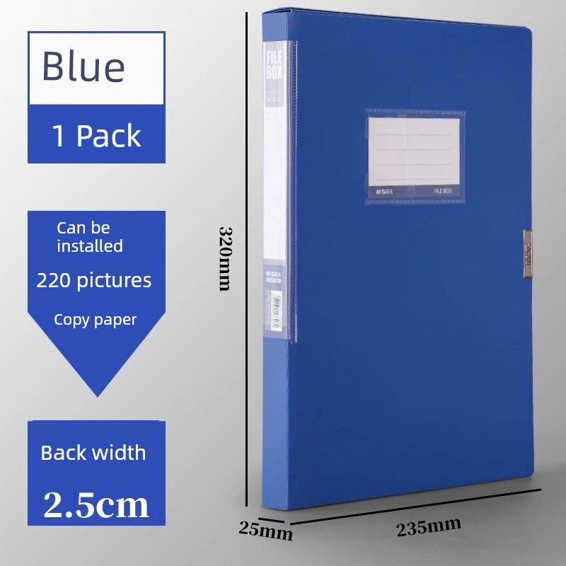 Box Large Capacity Thickened Plastic Office Supplies Cadre Personnel File Box Document Accounting Voucher Invoice Box Technology Folder Storage Box