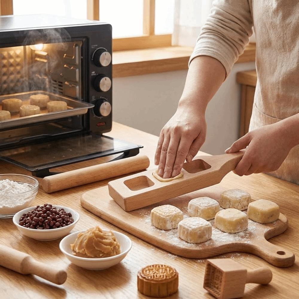 Handmade Wooden Pastry Mold Non-Stick Dessert Mold Traditional Mooncake Mold Kitchen