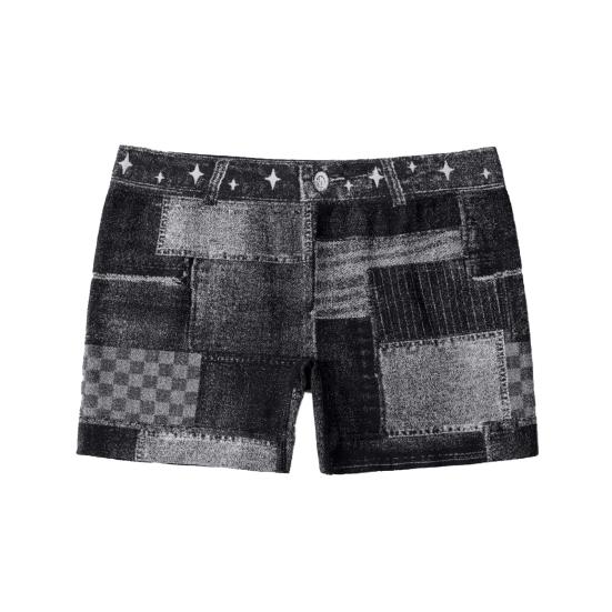 Женские шорты Эластичные Облегающие Имитация Денима Нижние Шорты Бесшовные Идеальный Изгиб Тела