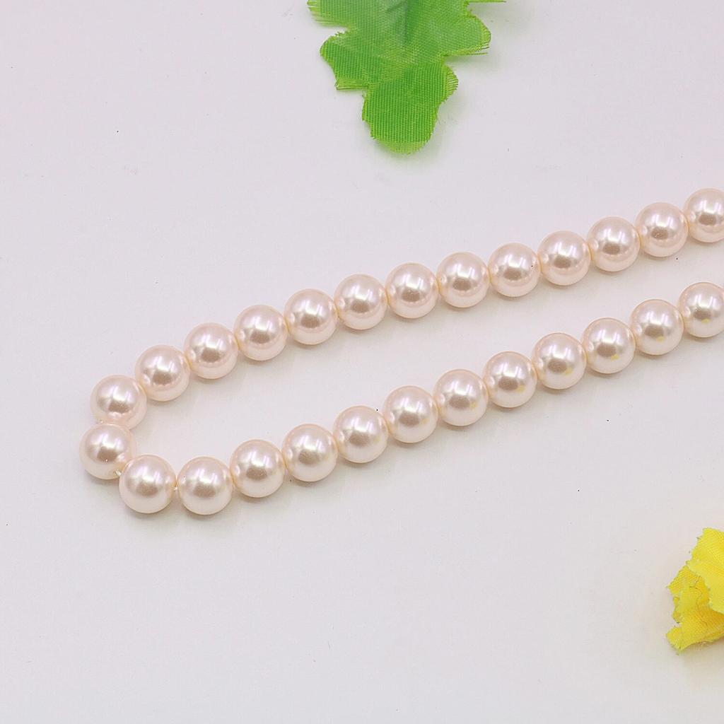 10mm Light Pink Shell Pearl Round Beads Necklace Pearl Neckwear Jewelry,AAA Neckchain,5cm Extension Chain,Girls Women's Party Gifts