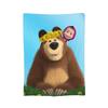 Springtime Cartoon Cute M-Masha And Bear Knitted Blankets Fleece Throw Blankets Bed Sofa Decoration Lightweight Bedspreads,