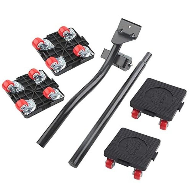 New 6 Pcs/Set Furniture Mover Set Furniture Mover Tool Transport Lifter Heavy Stuffs Moving Wheel Roller Bar Hand Tools