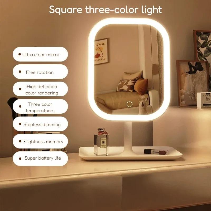 LED internet celebrity makeup mirror fill light mirror with light student dormitory desktop portable makeup mirror home makeup