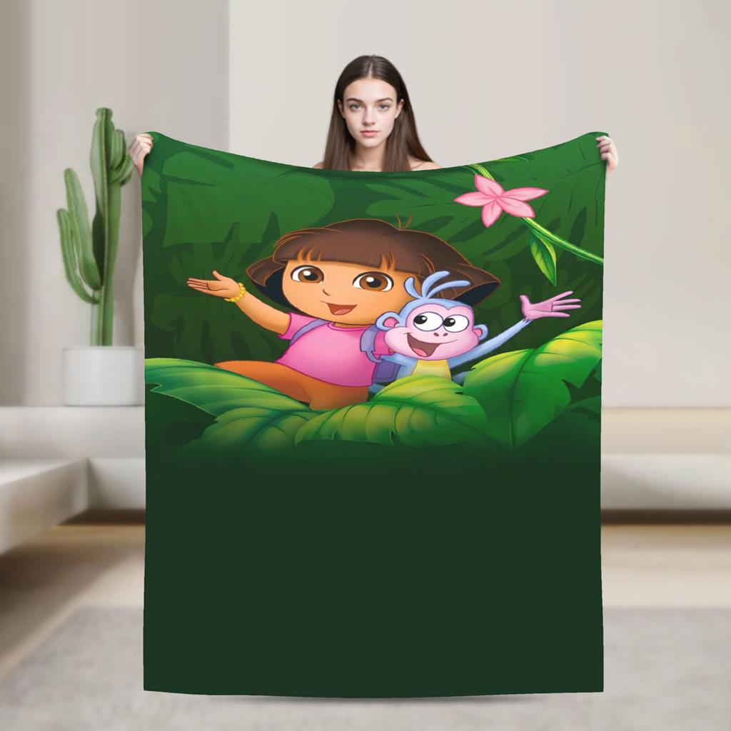 Warm BlanketChild Decorative Cartoon D-Dora The E-Explorer Adventure Throw Blanket For Outdoor Comfortable Sofa Bed Cover