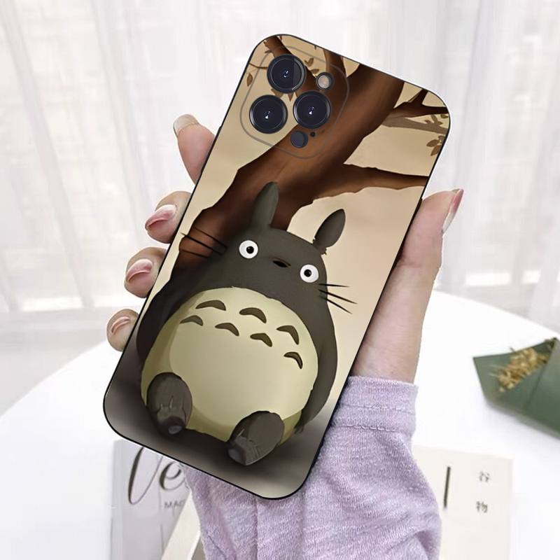 Чехол для телефона Capa Black Shell totoro для iPhone 8 7 6 6S Plus X SE 2020 XR XS 14 11 12 13 Mini Pro Max, чехол для мобильного телефона
