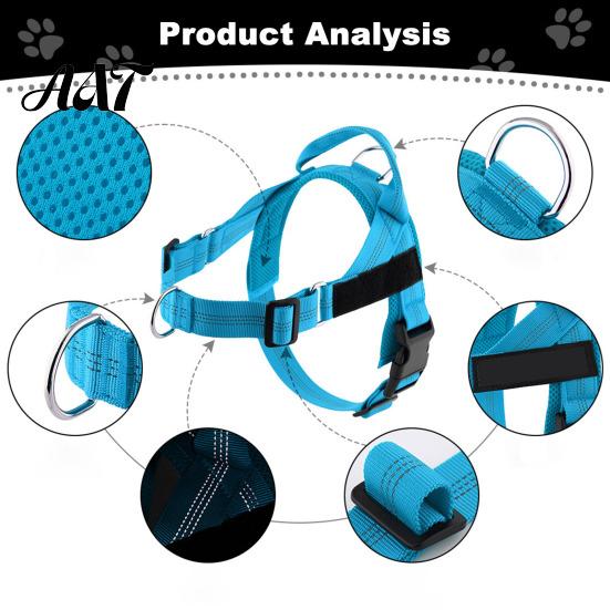Reinforced Stitching Pet Body Harness No Pull Dog Harness, Adjustable Nylon Vest with Handle, Breathable Ergonomic Chest Protector for Walking