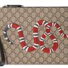 Gucci Coral Snake Print Vintage Logo Detachable Wrist Strap Canvas And Leather Clutch Men clutch Ebony Black 473904-GZN1N-8666