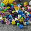 Random Polyhedral Dice Different Color Style and Size for DIY Party Entertainment Board Game, 100pcs Random Plastic Dice