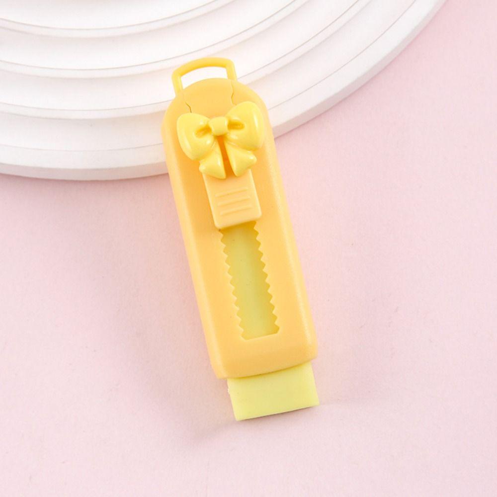 Portable Push-pull Eraser Cartoon Bow Rubber School Supplies Push Pull Rubber Kids