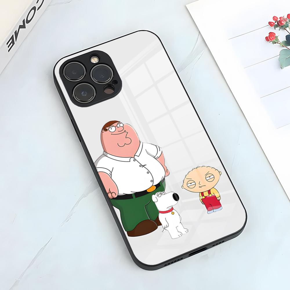 Чехол F-Family Funny Guy для iPhone 17 Pro Max 15 Pro 16 14 Plus 12 13 Mini 11 Pro Ударопрочный Стеклянный Чехол