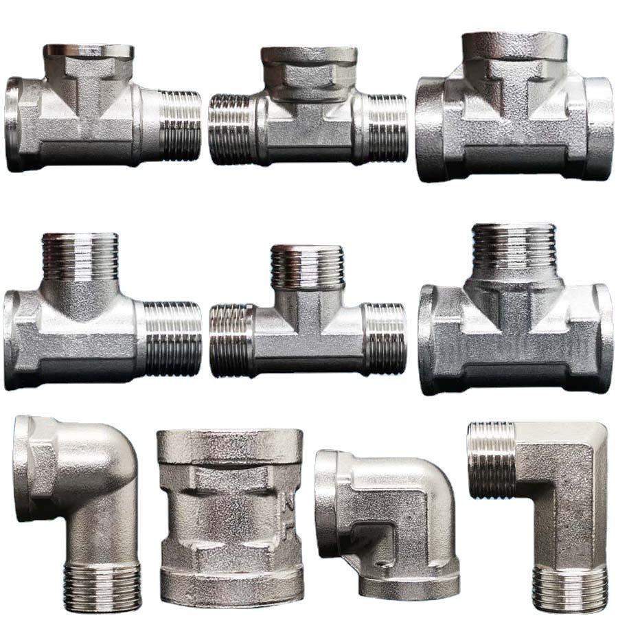 DN15 20 25 1/2" 3/4" 1" BSP Мужской Женский Угольник Тройник 3 Хода 201 Нержавеющая Сталь Трубный Фитинг Соединитель Муфта Адаптер Дом Сад