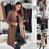 Women's Vintage Casual Lattice Print Autumn Winter Long Sleeve POLO Neck Jackets & Coats