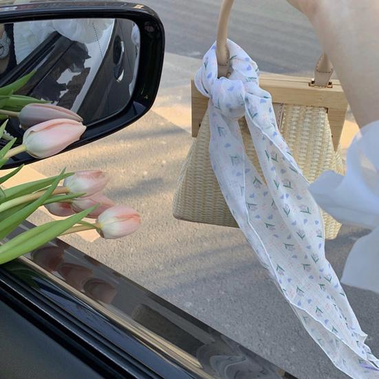 Повязка на голову, стильный цветочный принт, цветной женский платок, дорожная подставка для фото, платок из искусственного шелка, аксессуар для одежды