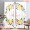 2pcs 2D Flat Printing Window Curtains Lemon Floral Oh Baby Polyester Without Electricity Birthday Party Perfect for Home & Party