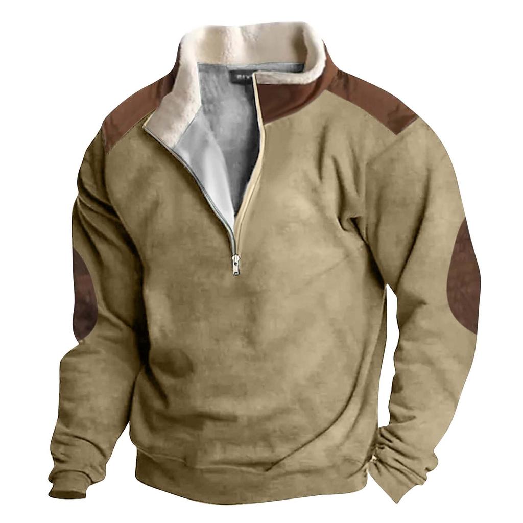 Spring And Men's Standing Collar Sweatshirt Is Outdoor Casual Sweaters Tops