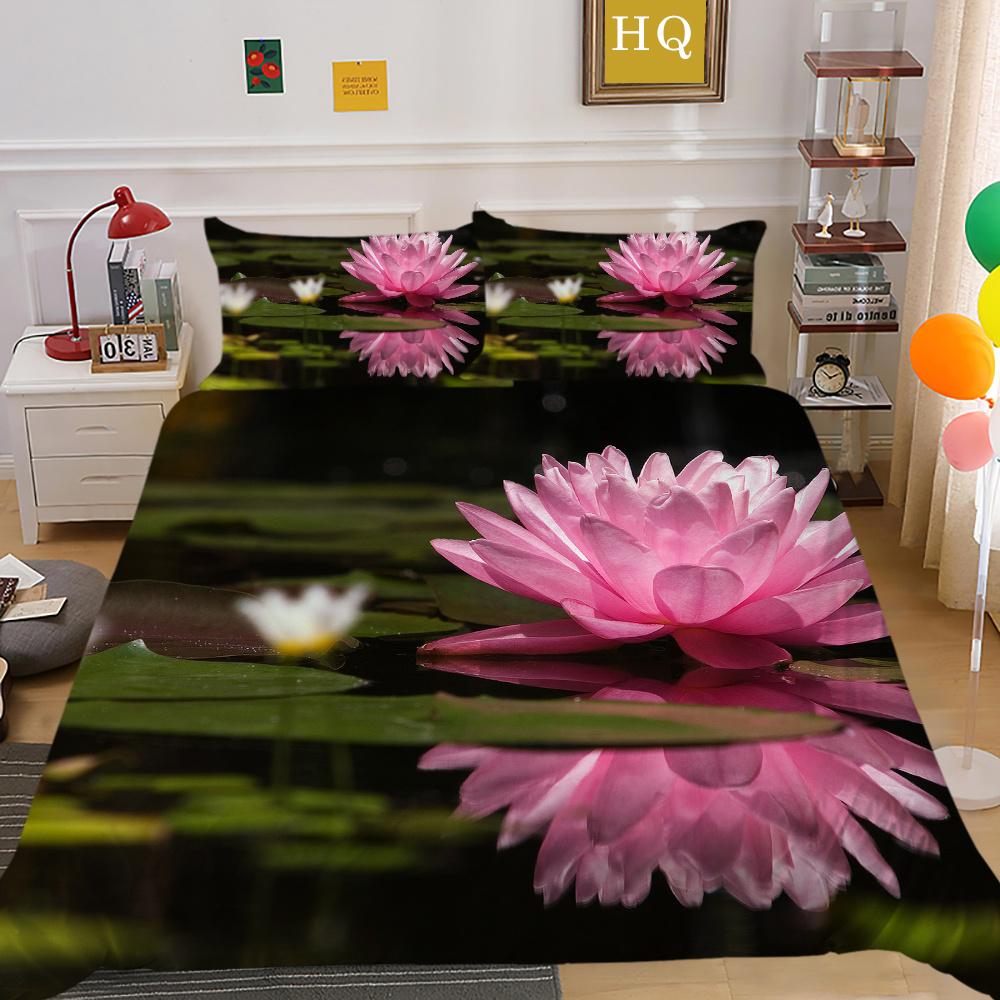 Комплект одеял с 3D принтом цветов, двойной размер, домашнее постельное белье из микрофибры, подростковая мода, высококачественный домашний текстиль