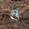 Натуральный Голубой Топаз Драгоценный Камень Серебро 925 пробы Ювелирные Изделия Ручной Работы Кольцо в Стиле Бохо RR-11-7
