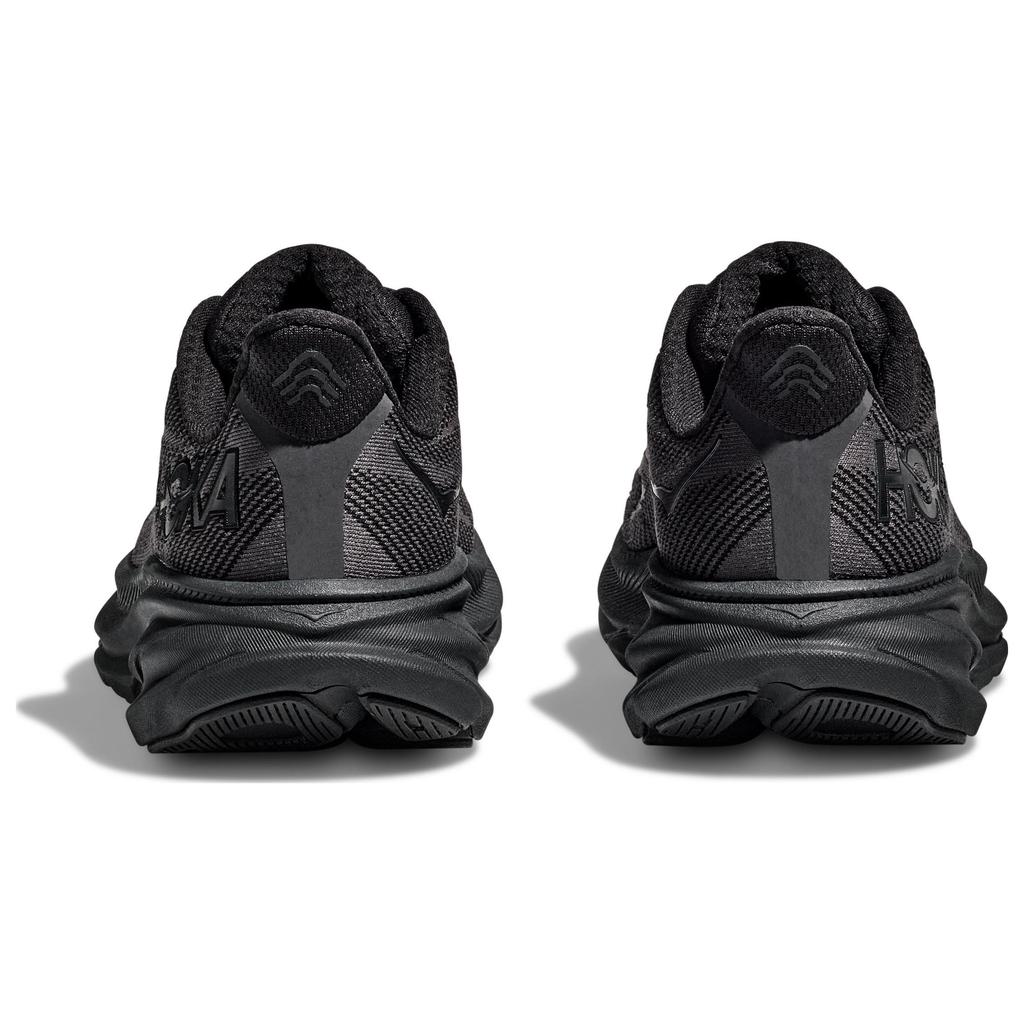 HOKA One One Clifton 9 Wide Rebound Cushioning Fabric Low Top Marathon Training Running Shoes Women Sneaker Black 1132211-BBLC