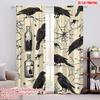 2pcs,2D Plane Printing Print Curtains Raven Web Quartet Durable Polyester (without Rod) Versatile All for Living Room, Bedroom,