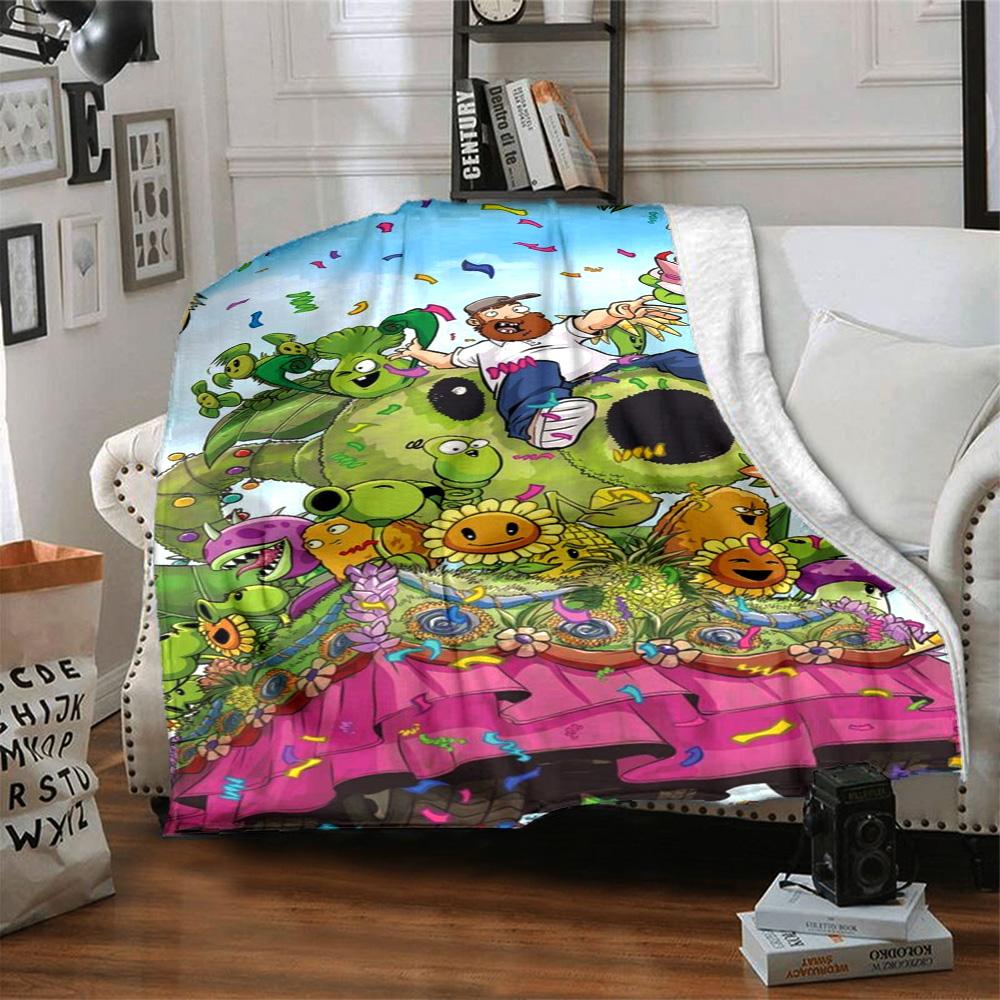 Plants Vs. Zombies Blanket Ultra-Soft Perfect for Sofa Bed Bedding Four Seasons Multipurpose Playful Design Suitable for Gifting Relatives and Friends