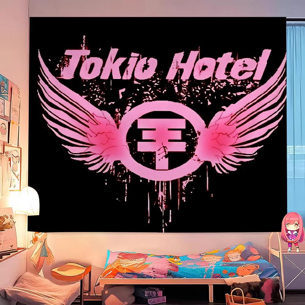 Tokio Hotel Рок-группа Билл Каулитц Сделай сам Настенный гобелен Подвесной Таро Хиппи Настенные ковры Общежитие Домашний декор