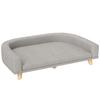 Dog Sofa for Large Dogs Up to 30 kg, Padded, Pine Wood Legs, 98 x 67 x 25 cm, Gray