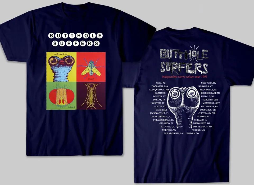 Новая футболка с принтом группы Butthole Surfers, рок-группа, хлопок, темно-синяя, все размеры, AG519, унисекс