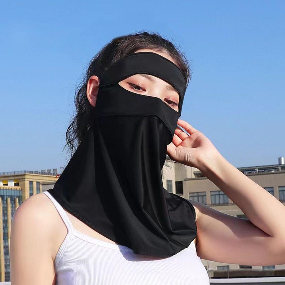 UV Protection Summer Breathable Mask Face Neck Shoulder Sunscreen Shawl for Women