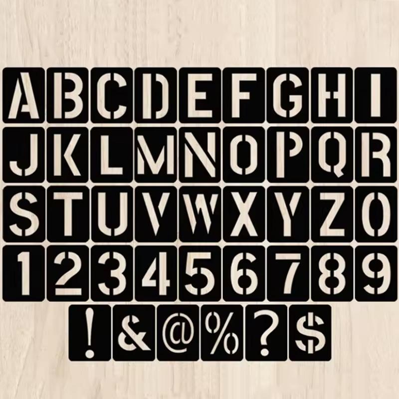 42 шт. Набор трафаретов с буквами и цифрами для DIY, пластиковые шаблоны с алфавитом для рисования, комплект форм для рисования на стенах, домашний декор, рождественские принадлежности