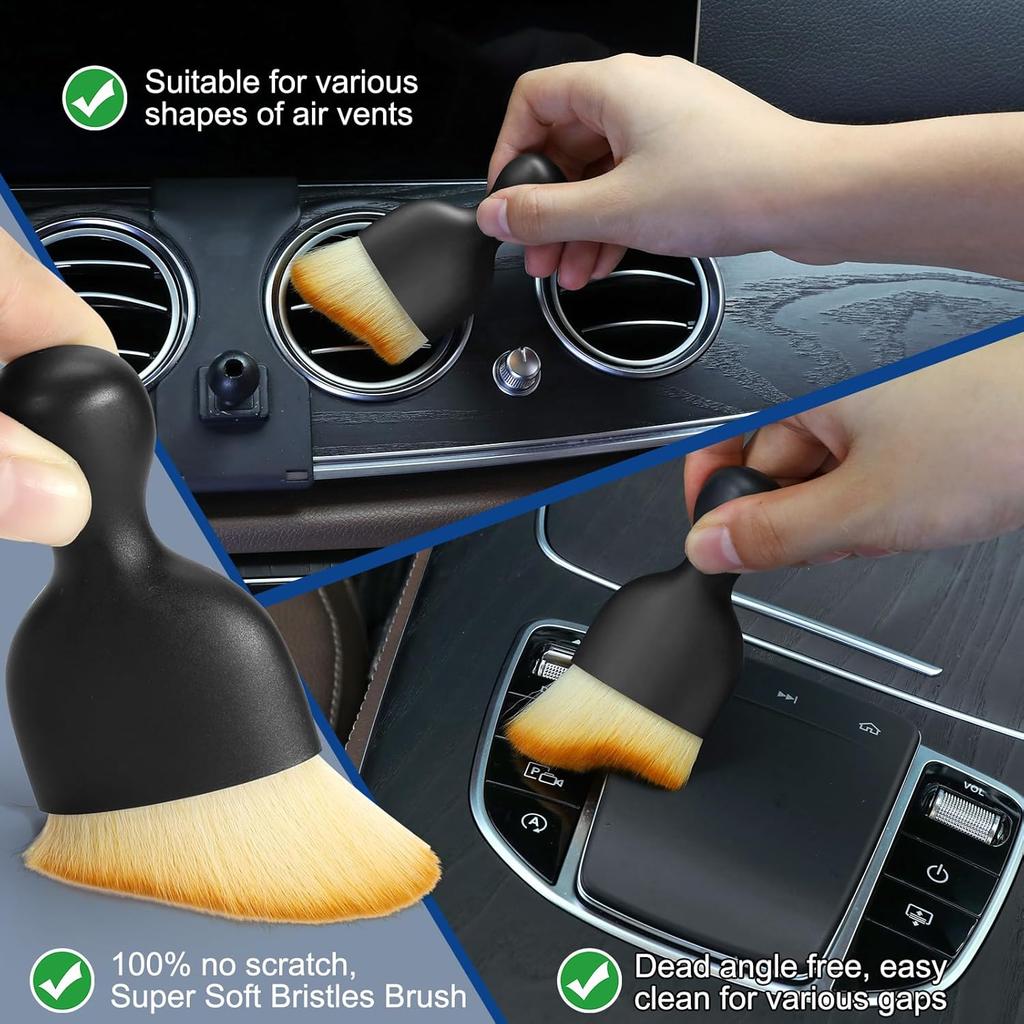 Car Interior Duster Detail Brushes, Soft Bristles Brush Car Accessories For Cleaning Dashboard Air Vent Crevice, Detailing Dusting Tool Kit For Auto