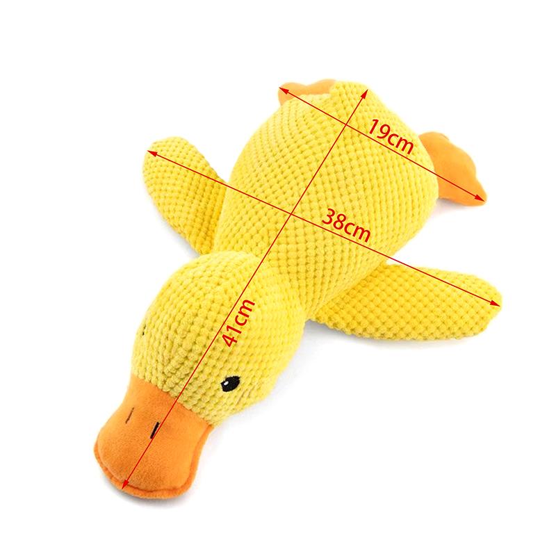 Мультяшная плюшевая игрушка для сна, милая мягкая игрушка в виде утки, прочная, устойчивая к укусам, пищащая, чистящая зубы для домашних животных, жевательная игрушка, товары для животных