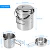 1L Stainless Steel Cooking Kettle Portable Outdoor Camping Backpacking Pot