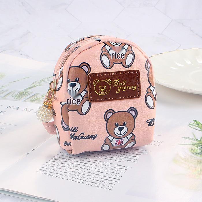 Cute Bear Mini Backpack Coin Purse Keychain - Korean Style