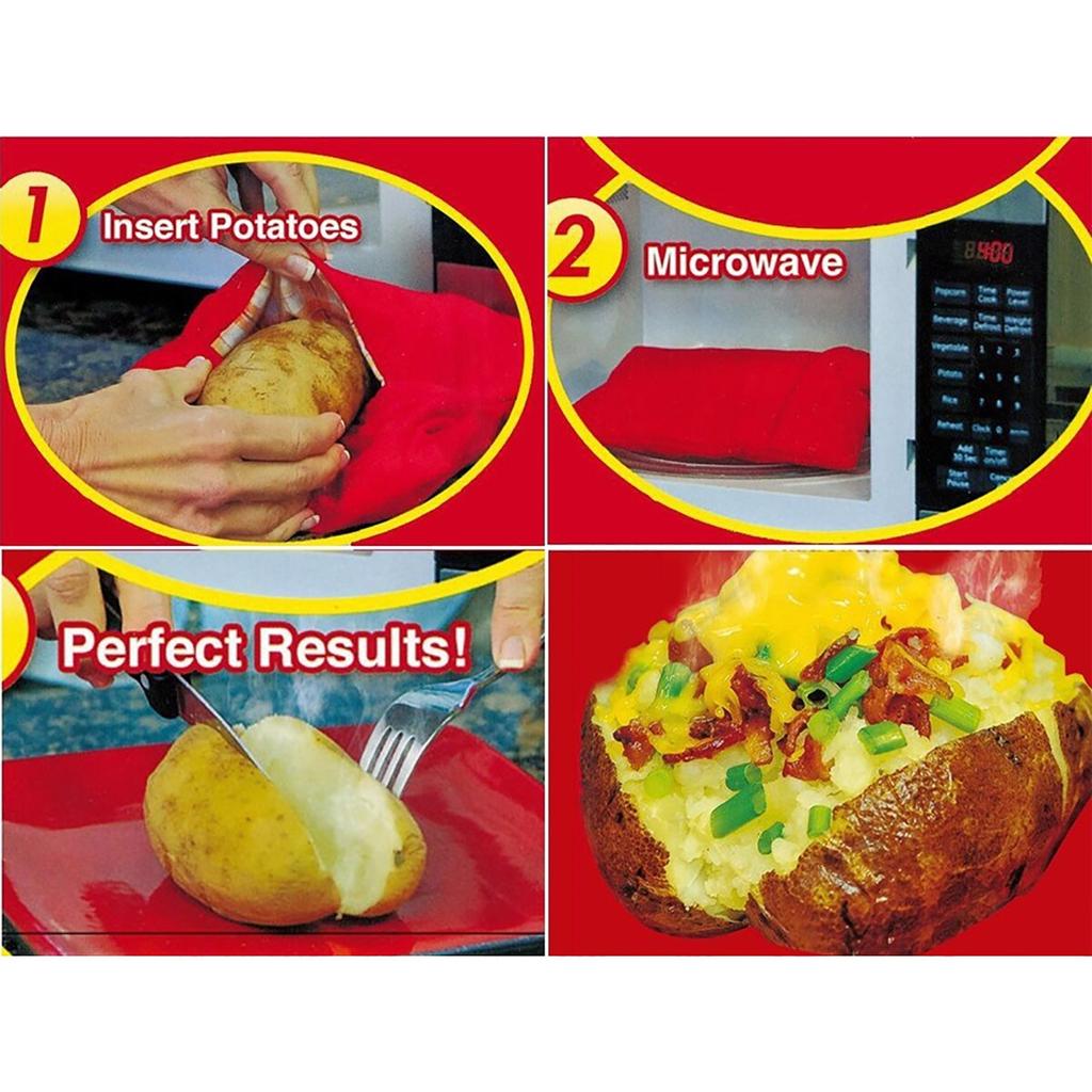 Картофельные булочки, запеченные в микроволновой печи Картофельные мешки, Картофельная плита в микроволновой печи, Картофельный мешочек Идеальный картофель за 4-6 минут