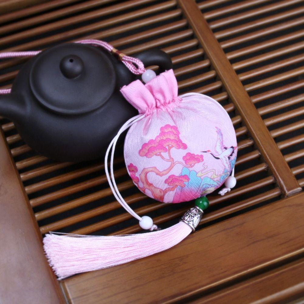 Deer Flower Tassel Drawstring Bag Frog Chinese Style Coin Purse Ins Jewelry Packing Bag  Festival