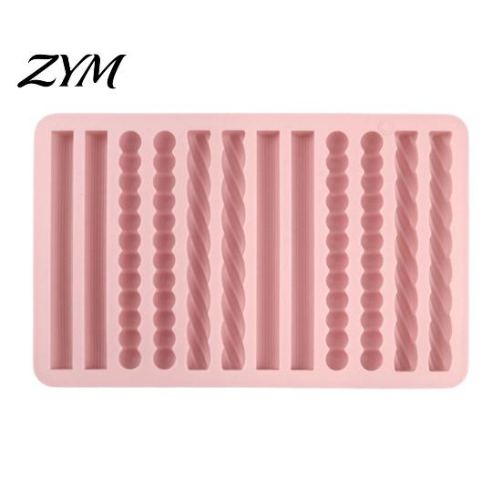 Professional Pastry Baking Equipment Silicone Chocolate Rod Mold, 12 Cavity Non-stick Tray, Heat Resistant Easy Release Dessert Mold Flexible