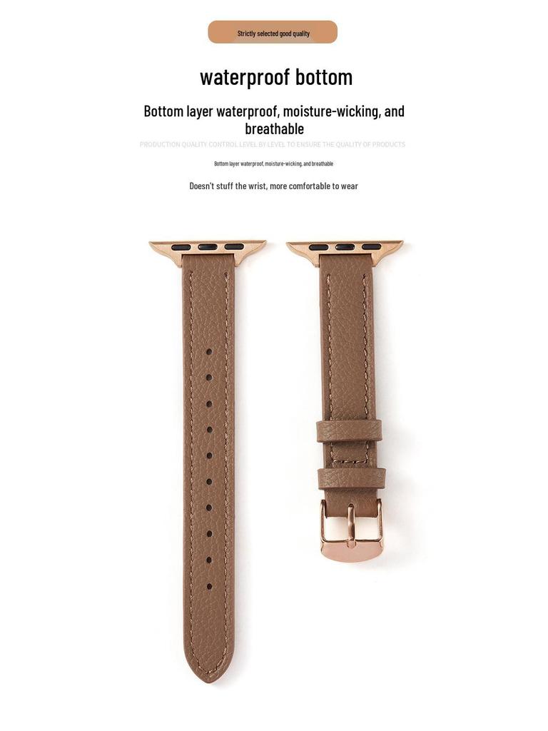 Тонкий ремешок из натуральной кожи с узором «ли Чи» для Apple iWatch