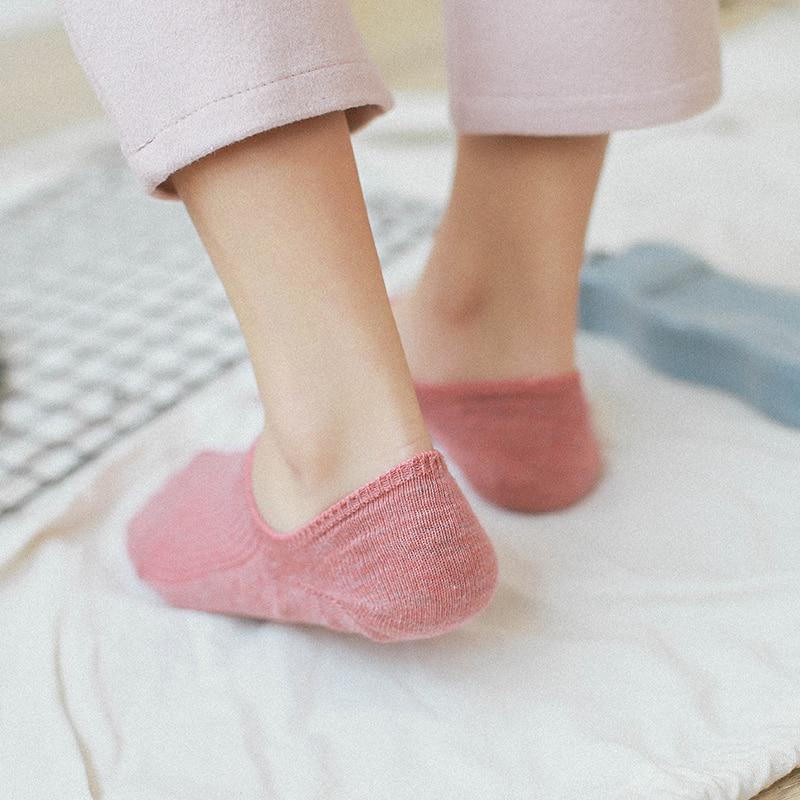 Невидимый женский свитшот, летние удобные хлопковые бамбуковые женские носки-лодочки для девочек