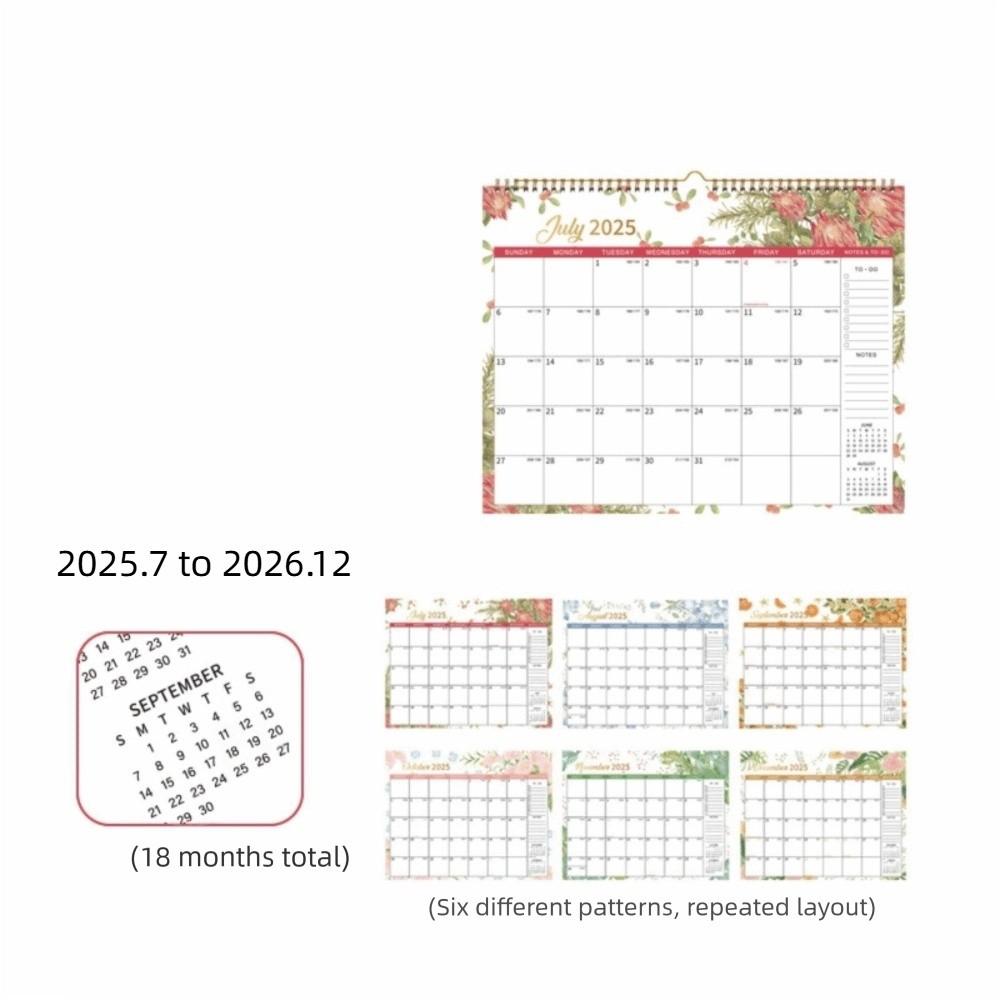 Creative Coil Calendar Spacious 18-Month Calendar Durable Hanging Calendar Wall Mount