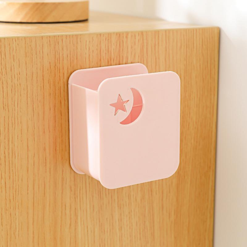 1Pcs Remote Control Storage Box, No Punching Remote Control Bracket, Wall Mounted Bracket, Charging Bedside Container Holder