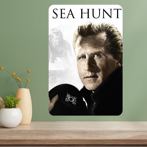 Металлическая плакат-вывеска телешоу Sea Hunt Classic