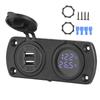 Temperature Voltmeter Charger Car Dual USB 12V Power Outlet Cigar Lighter SocketBlue