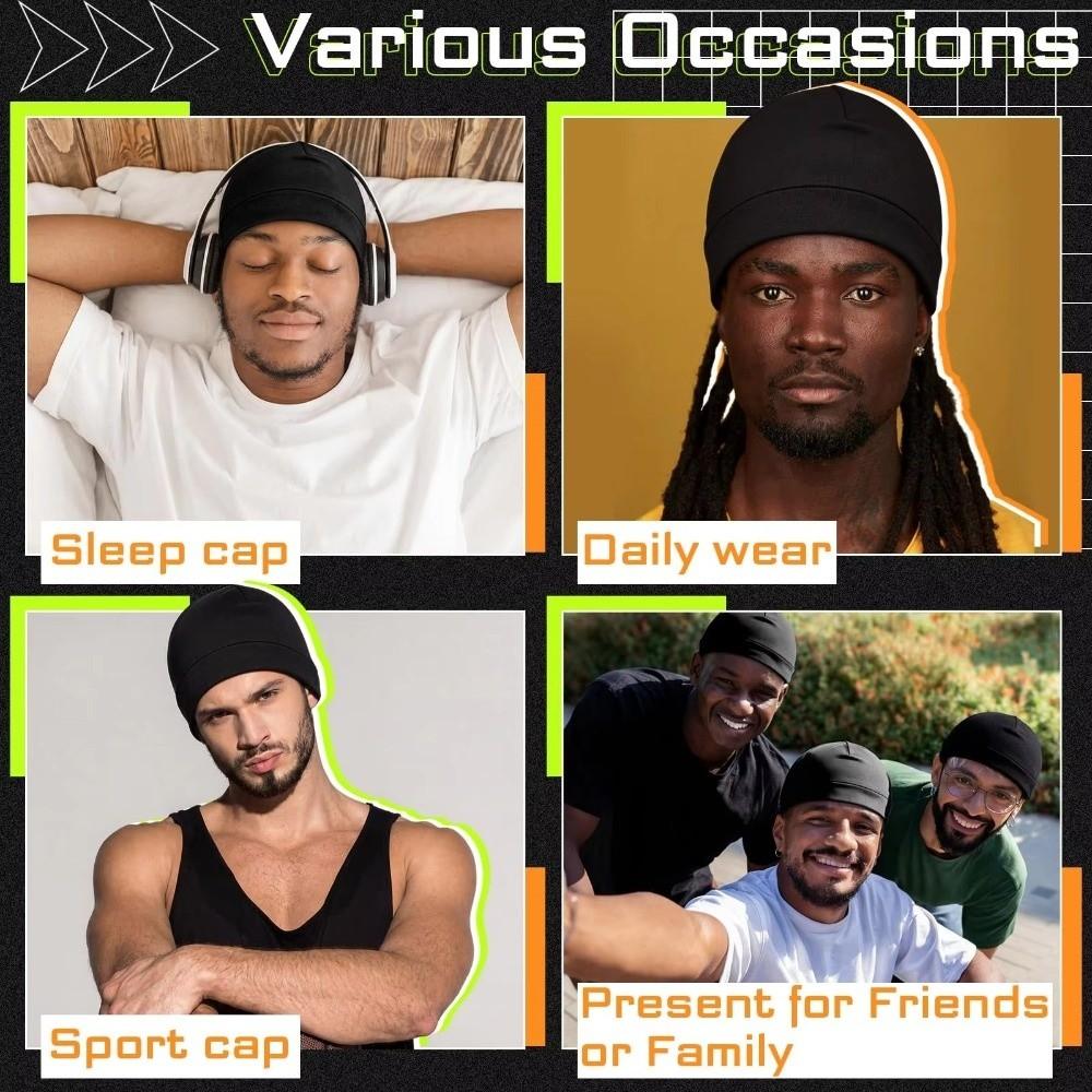 Breathable Beanie Cap Satin-Lined Night Sleep Hat Fashion Skull Cap For Men Women