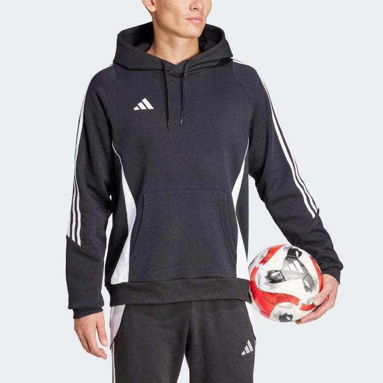 adidas Tiro 24 Sweat Soccer Hoodie Asia Sizing 'Black White' Men's IJ7673