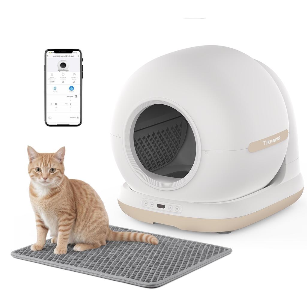 70 л Умный кошачий туалет, автоматический самоочищающийся, полностью закрытый кошачий туалет, управление с помощью приложения, лоток для туалета домашних животных, английская версия, новый