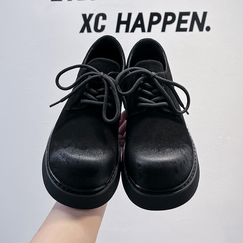 British Style Low-top Spring Casual Retro Men's Big Head Thick Sole Heightening Trend Ins Style Men's Shoes 9525-A