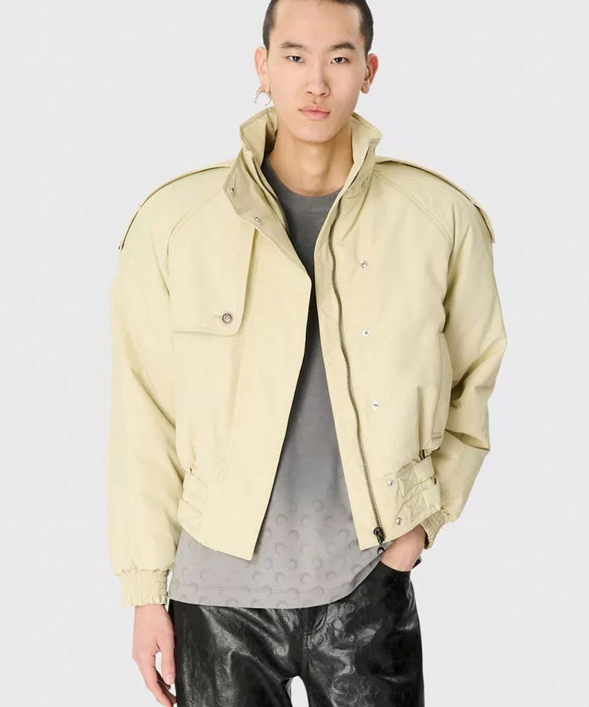 Marine Serre (U) Regenerated Gabardine Twill Bomber Jacket Light Beige Regenerated Gabardine Twill Bomber Jacket Bg10 Light Beige