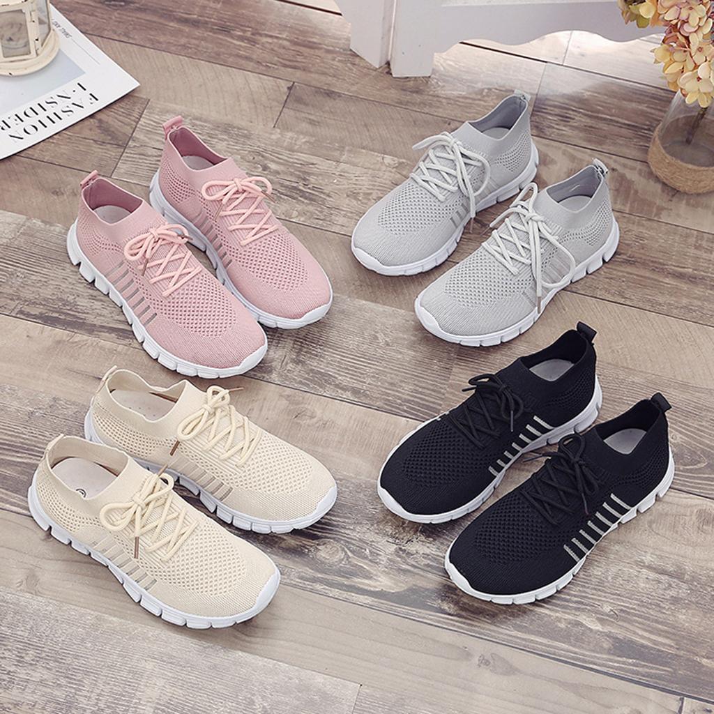 Fashion Women Mesh Casual Lace Up Sport Shoes Runing Breathable Shoes Sneakers Female
