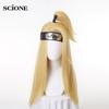 Akactuki Cosplay Wigs Halloween Deidara Cosplay Wig for Men Long Golden Wigs Synthetic Hair + Headband + Wig Cap