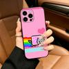 Милый Чехол-Кот N-Nyan -C- Для iPhone 12 13 14 15 16 17 Pro Max, Легкий и практичный Мягкий Черный Чехол